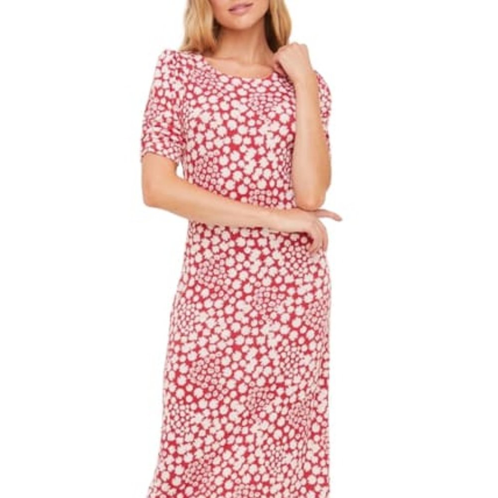 All in Favor Red Floral Dress